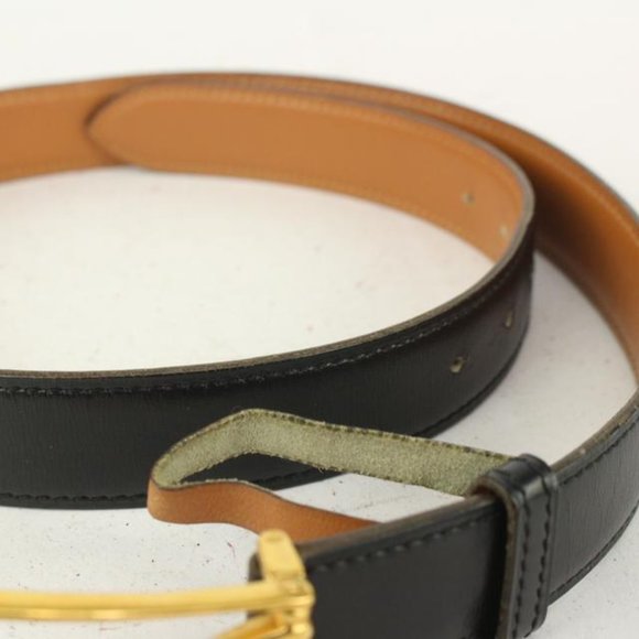 Hermès Black x Gold Wishbone Horseshoe Belt main image 6